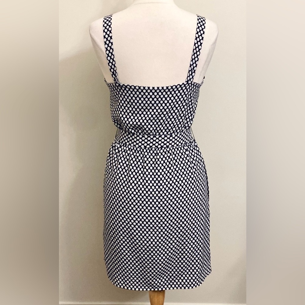 White House Black Market Black White Retro Polka Dot SZ XS Elegant Ruffle Dress - Picture 7 of 11